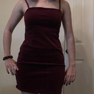 Pacsun Maroon Corduroy Mini Dress Size Small